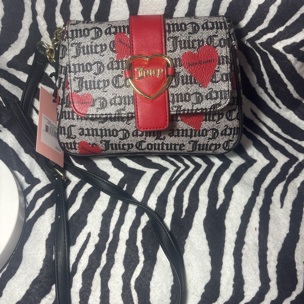 Juicy Couture Red and Black Heart Crossbody Bag